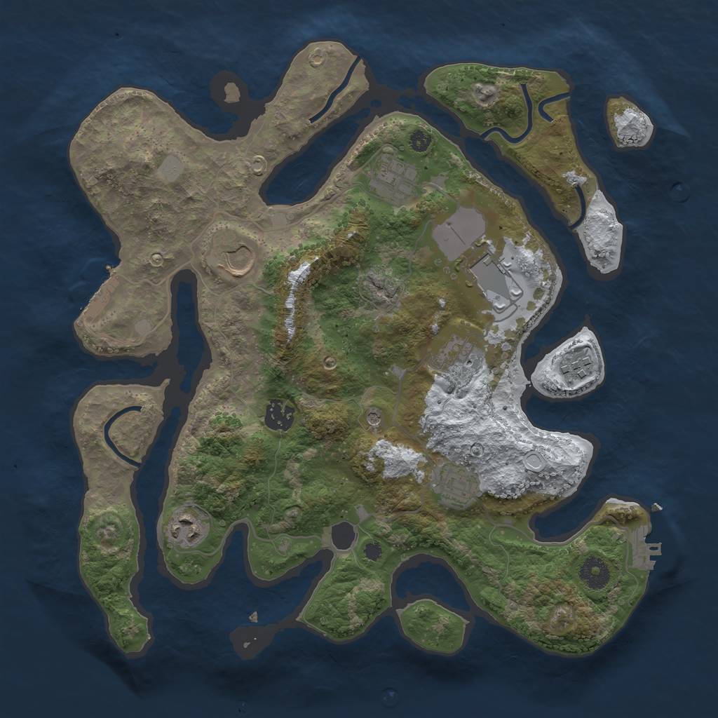 Rust Map: Procedural Map, Size: 3500, Seed: 3203234, 16 Monuments