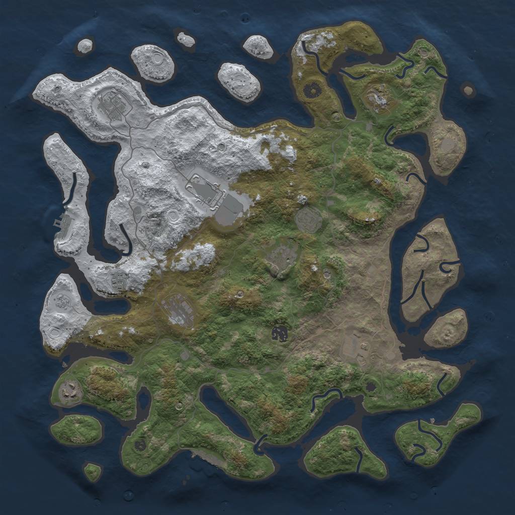 Rust Map: Procedural Map, Size: 4500, Seed: 1960744, 19 Monuments
