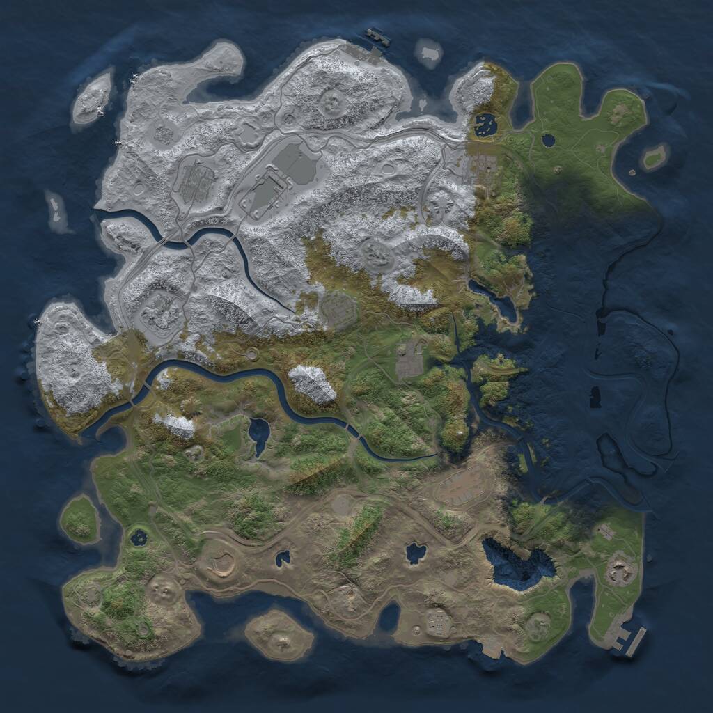 Rust Map: Procedural Map, Size: 4500, Seed: 4485980, 17 Monuments