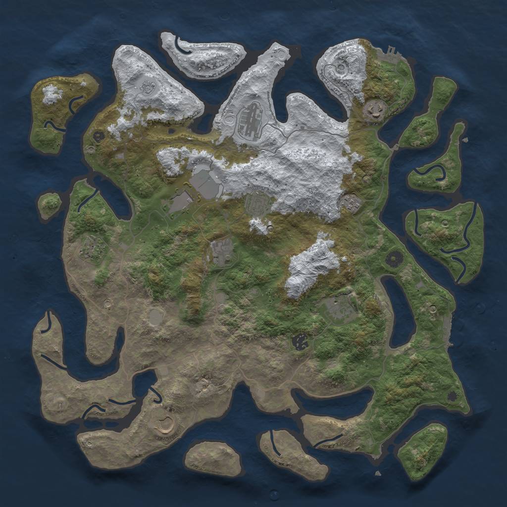 Rust Map: Procedural Map, Size: 4500, Seed: 3449492, 19 Monuments