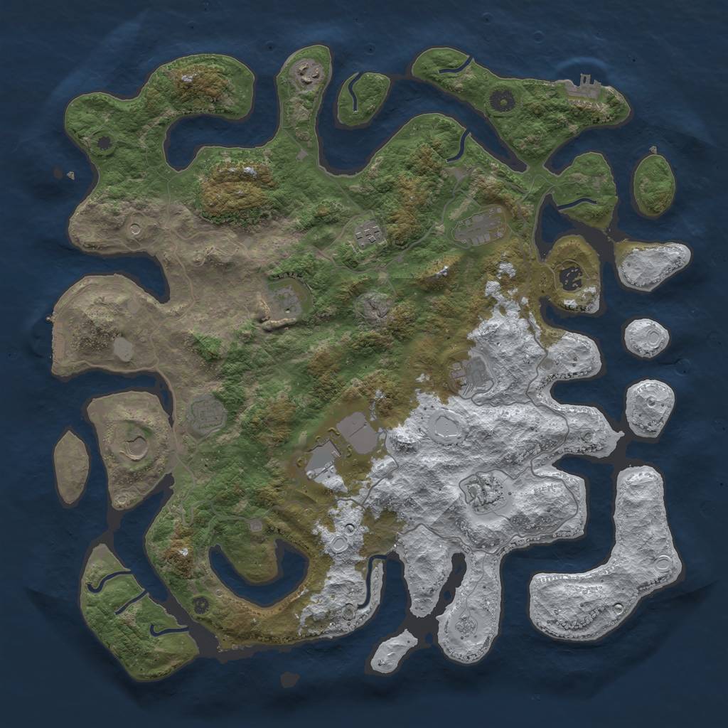 Rust Map: Procedural Map, Size: 4500, Seed: 815283, 19 Monuments