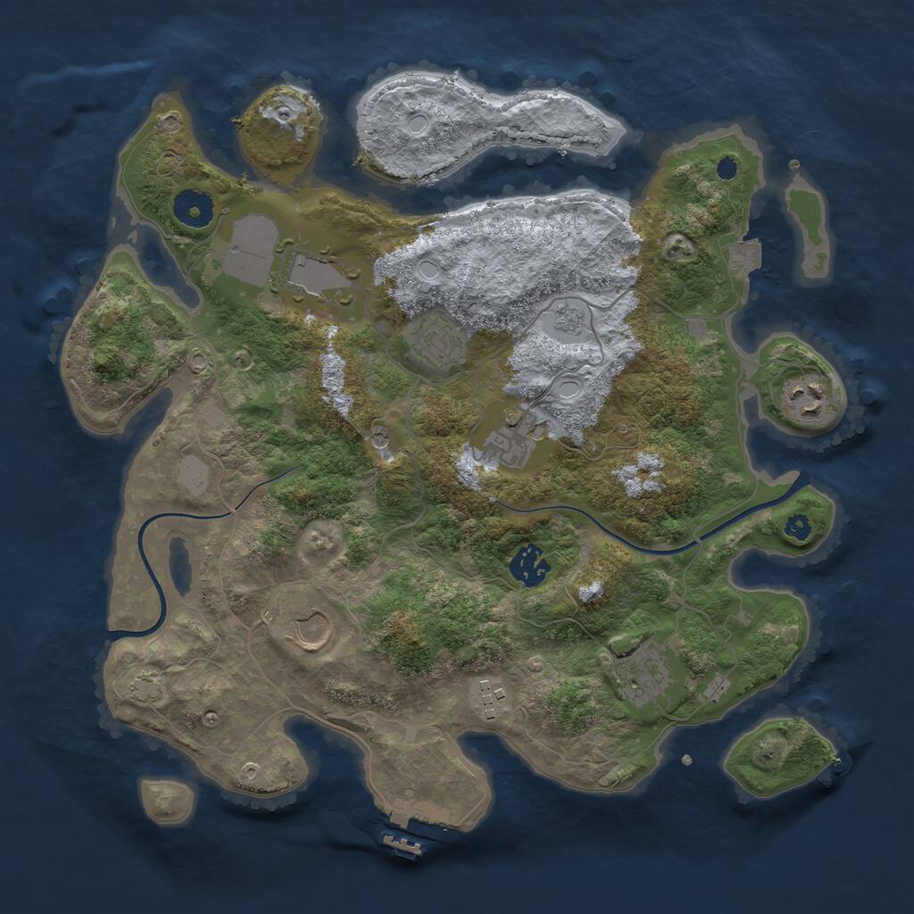 Rust Map: Procedural Map, Size: 3500, Seed: 312058, 13 Monuments