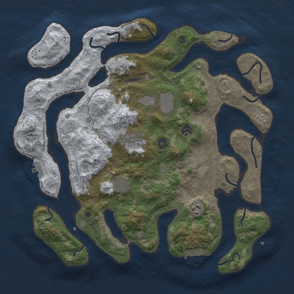 Rust Map: Procedural Map, Size: 4000, Seed: 93451771, 15 Monuments