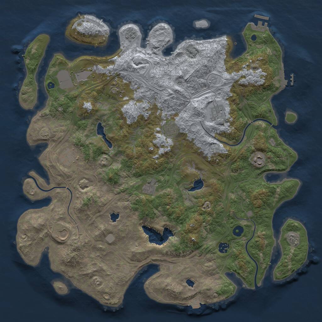 Rust Map: Procedural Map, Size: 4500, Seed: 2984732, 16 Monuments
