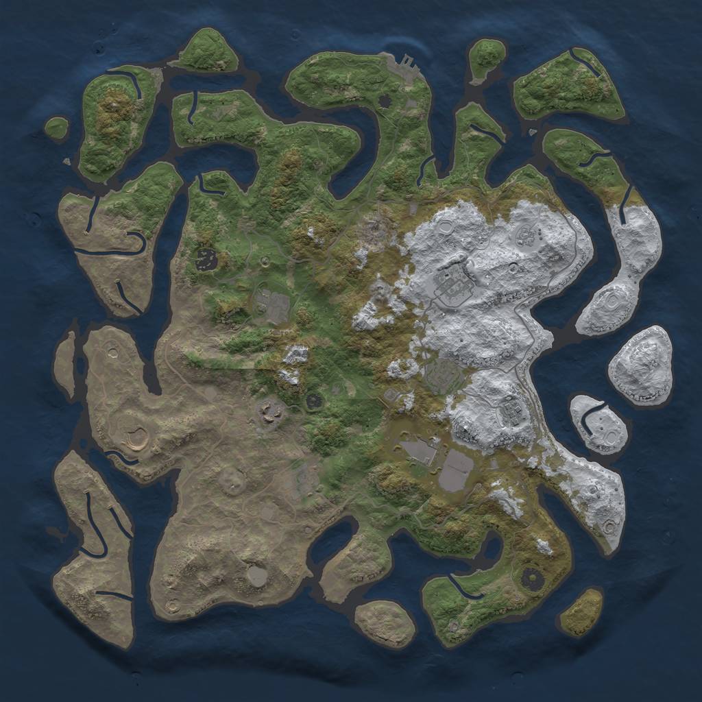 Rust Map: Procedural Map, Size: 4500, Seed: 1264237, 17 Monuments