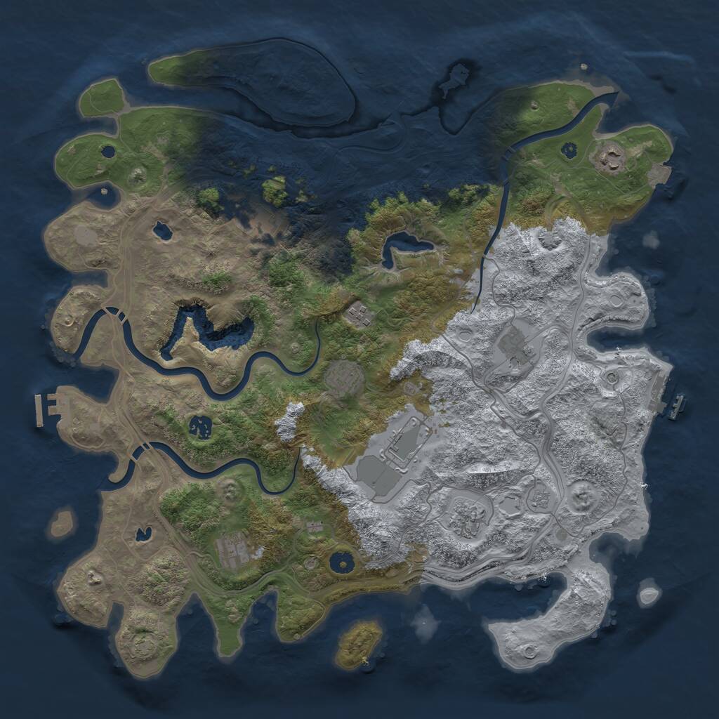 Rust Map: Procedural Map, Size: 4500, Seed: 975546, 15 Monuments