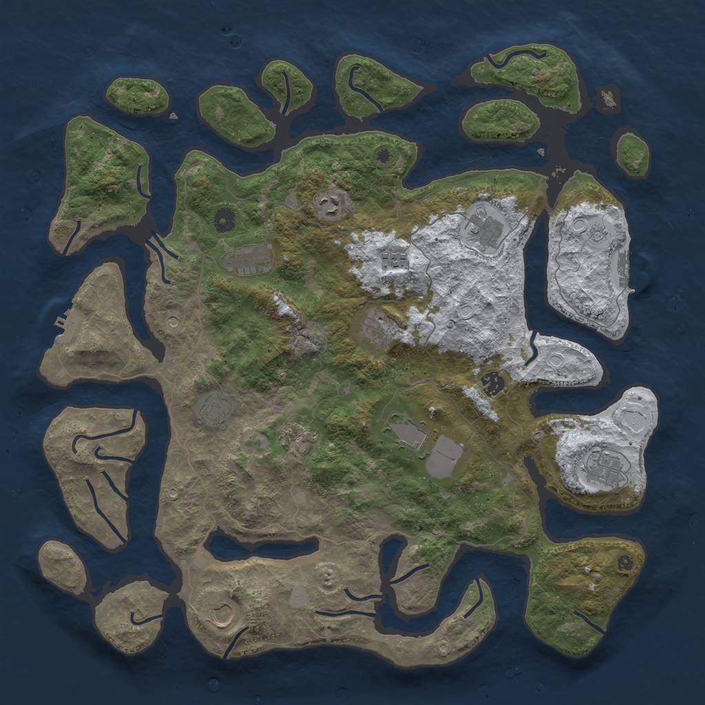 Rust Map: Procedural Map, Size: 4500, Seed: 5293706, 20 Monuments