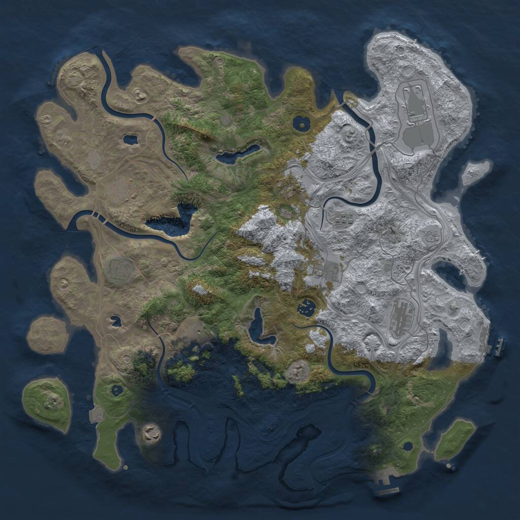 Rust Map: Procedural Map, Size: 4500, Seed: 1813283, 16 Monuments