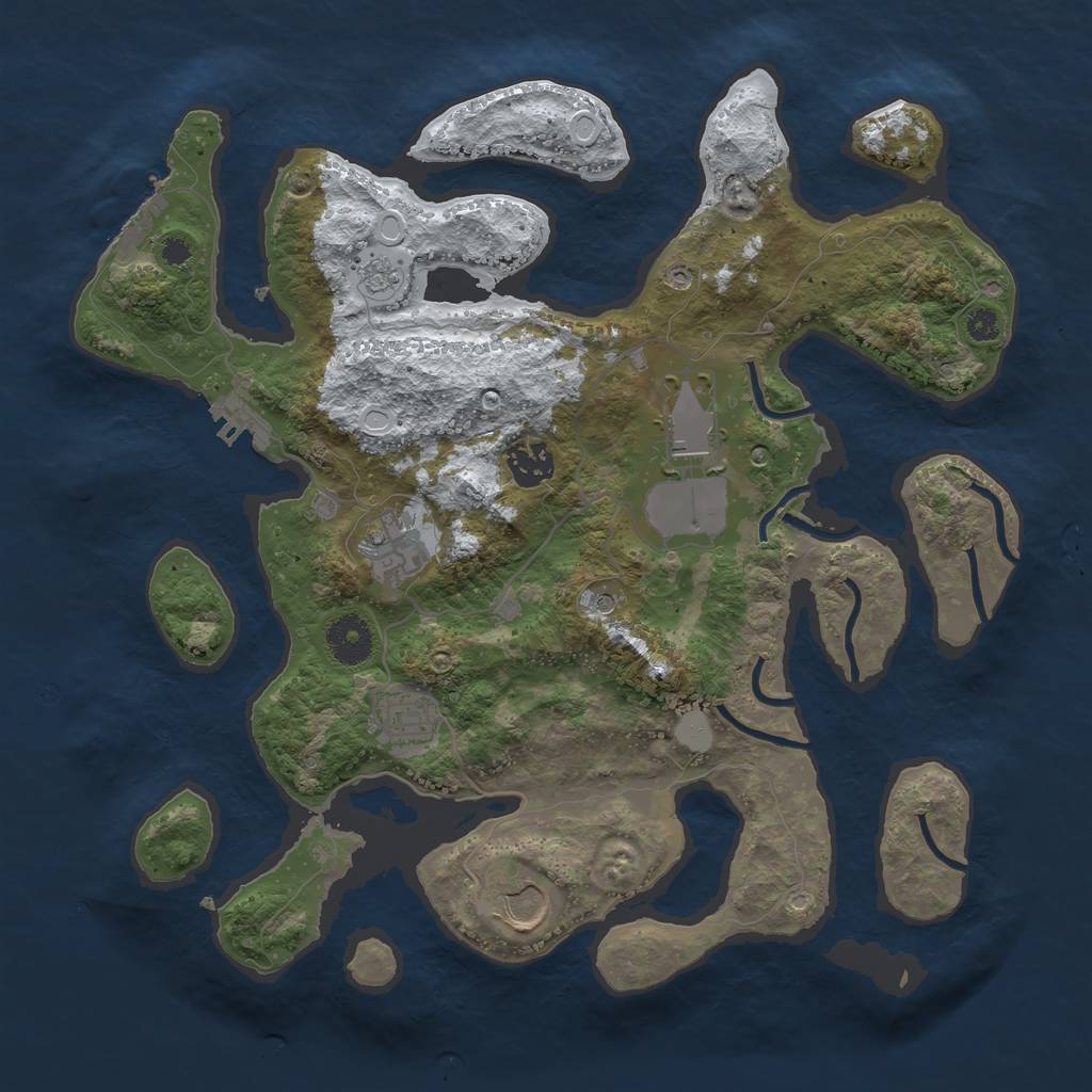 Rust Map: Procedural Map, Size: 3500, Seed: 1962834, 14 Monuments