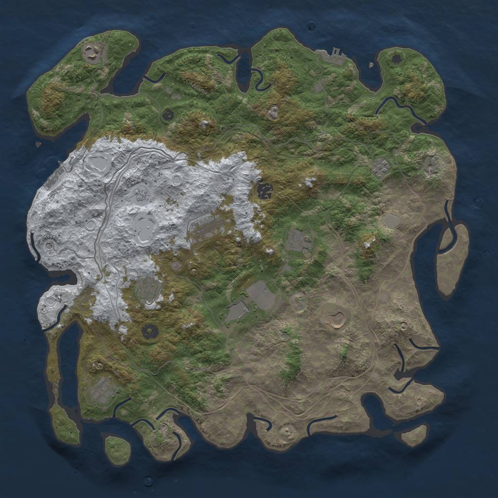 Rust Map: Procedural Map, Size: 4500, Seed: 4566408, 18 Monuments