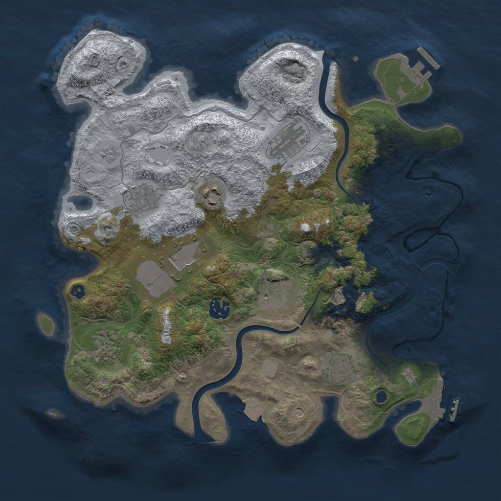 Rust Map: Procedural Map, Size: 3500, Seed: 469376288, 15 Monuments