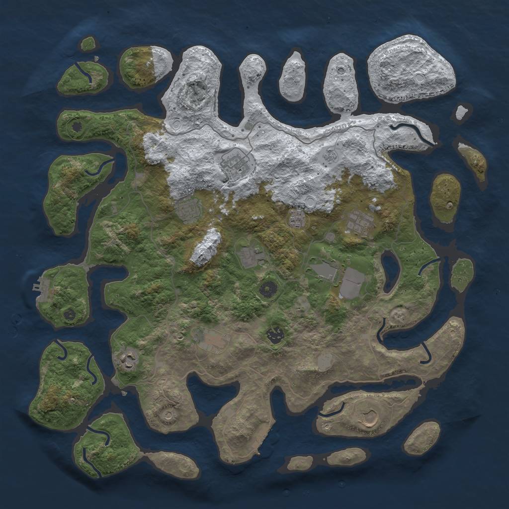 Rust Map: Procedural Map, Size: 4500, Seed: 6338339, 19 Monuments