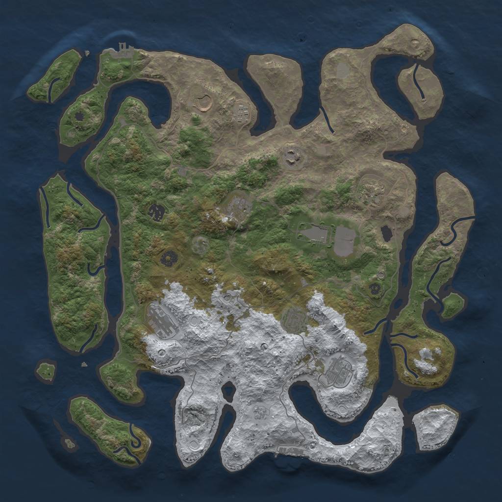 Rust Map: Procedural Map, Size: 4500, Seed: 1078812, 19 Monuments