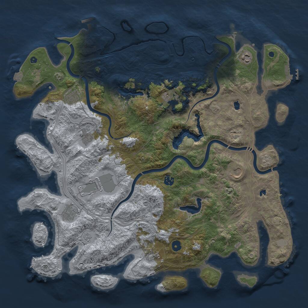 Rust Map: Procedural Map, Size: 4500, Seed: 2692968, 16 Monuments