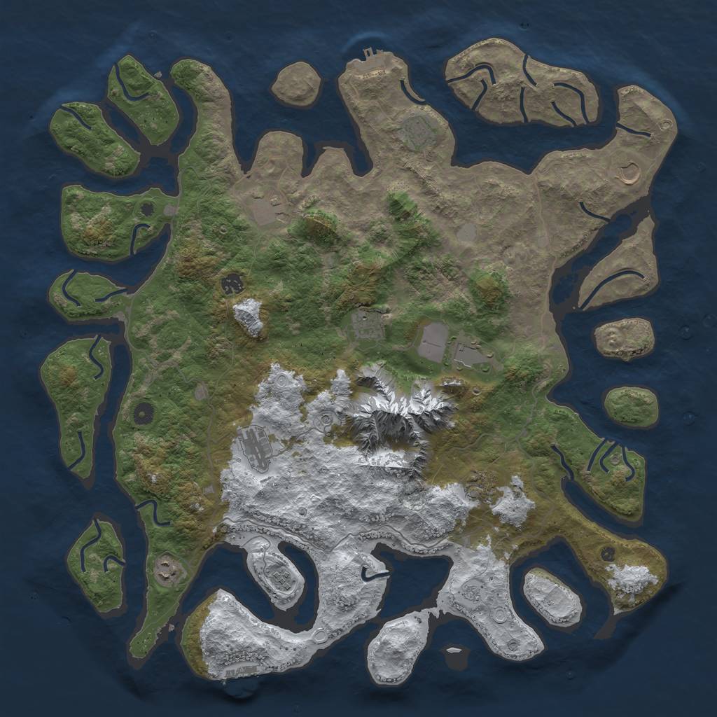 Rust Map: Procedural Map, Size: 5000, Seed: 106685299, 19 Monuments