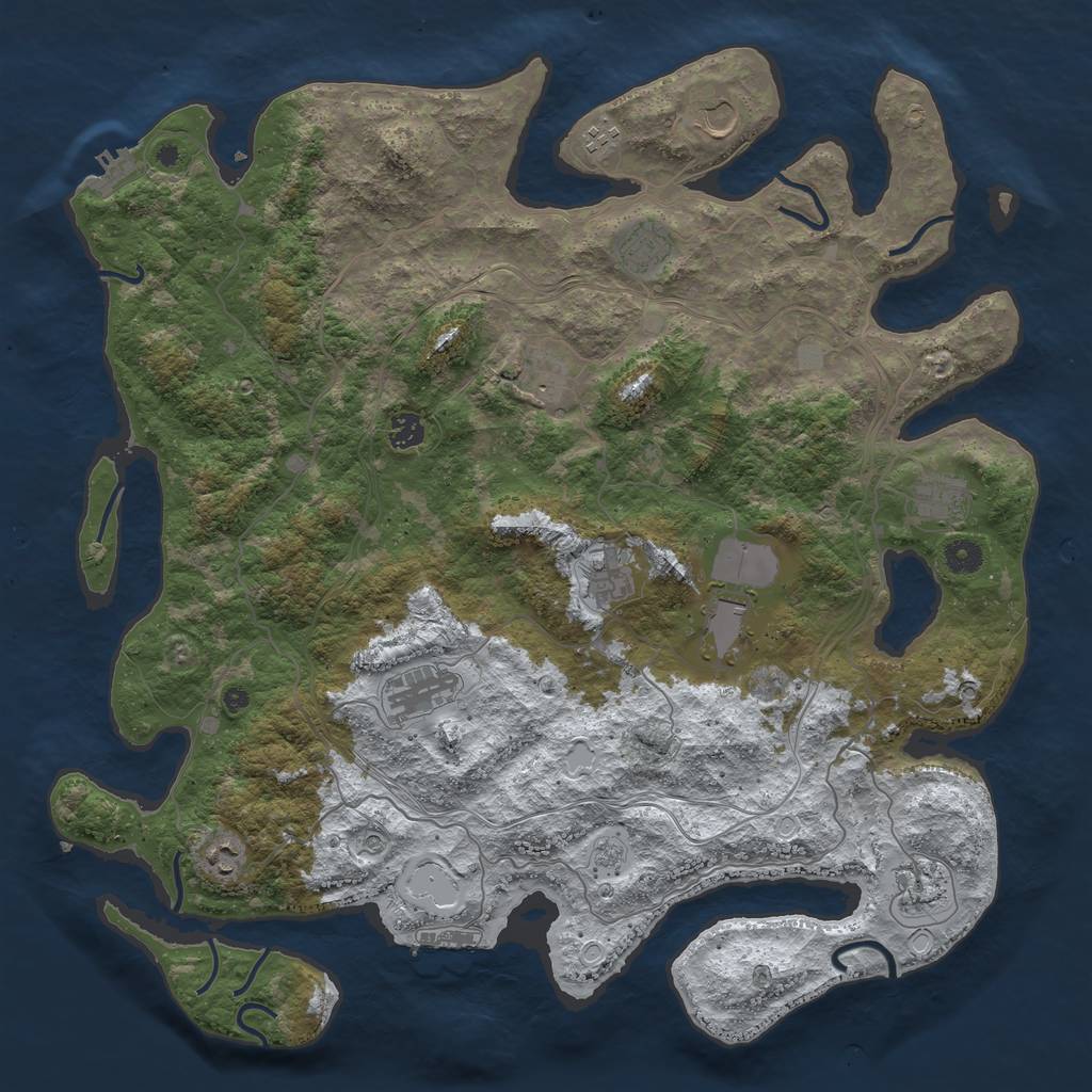 Rust Map: Procedural Map, Size: 4500, Seed: 1583422, 20 Monuments