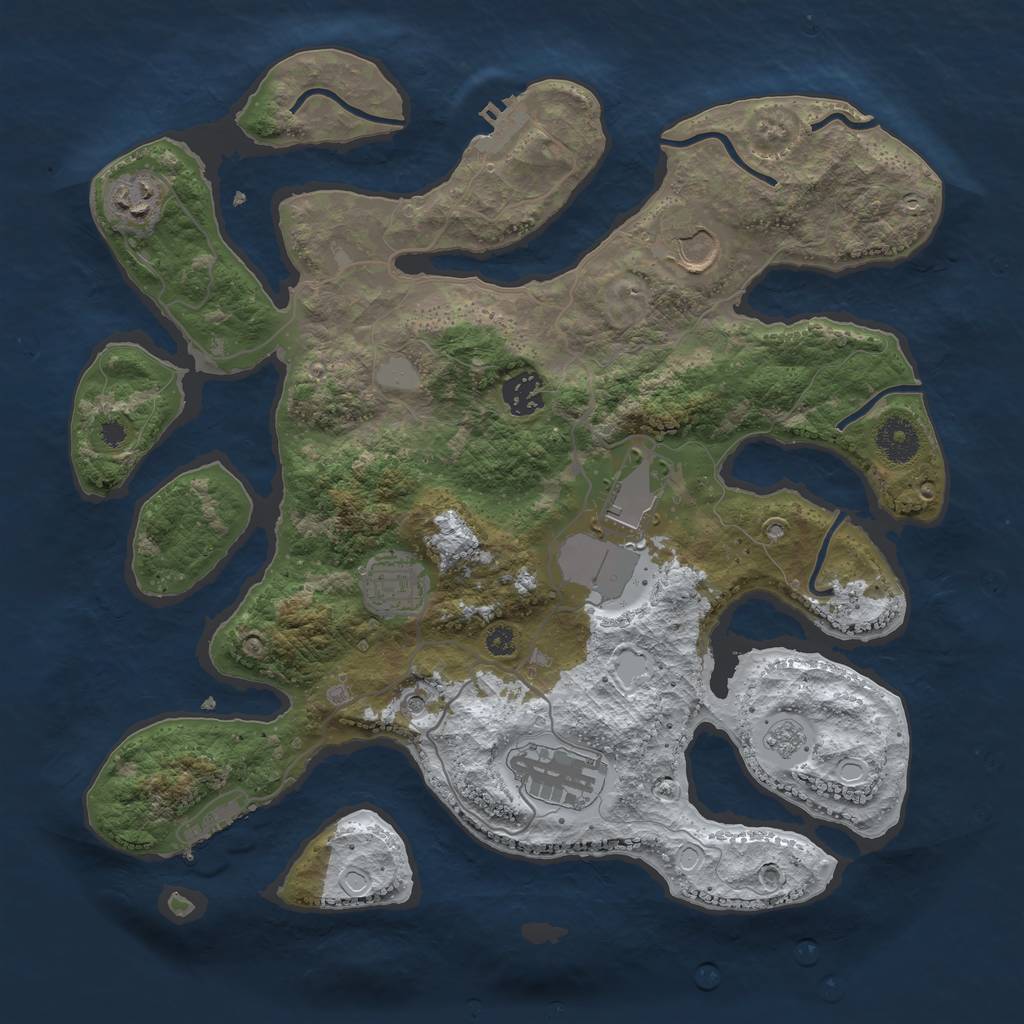Rust Map: Procedural Map, Size: 3550, Seed: 494939, 15 Monuments