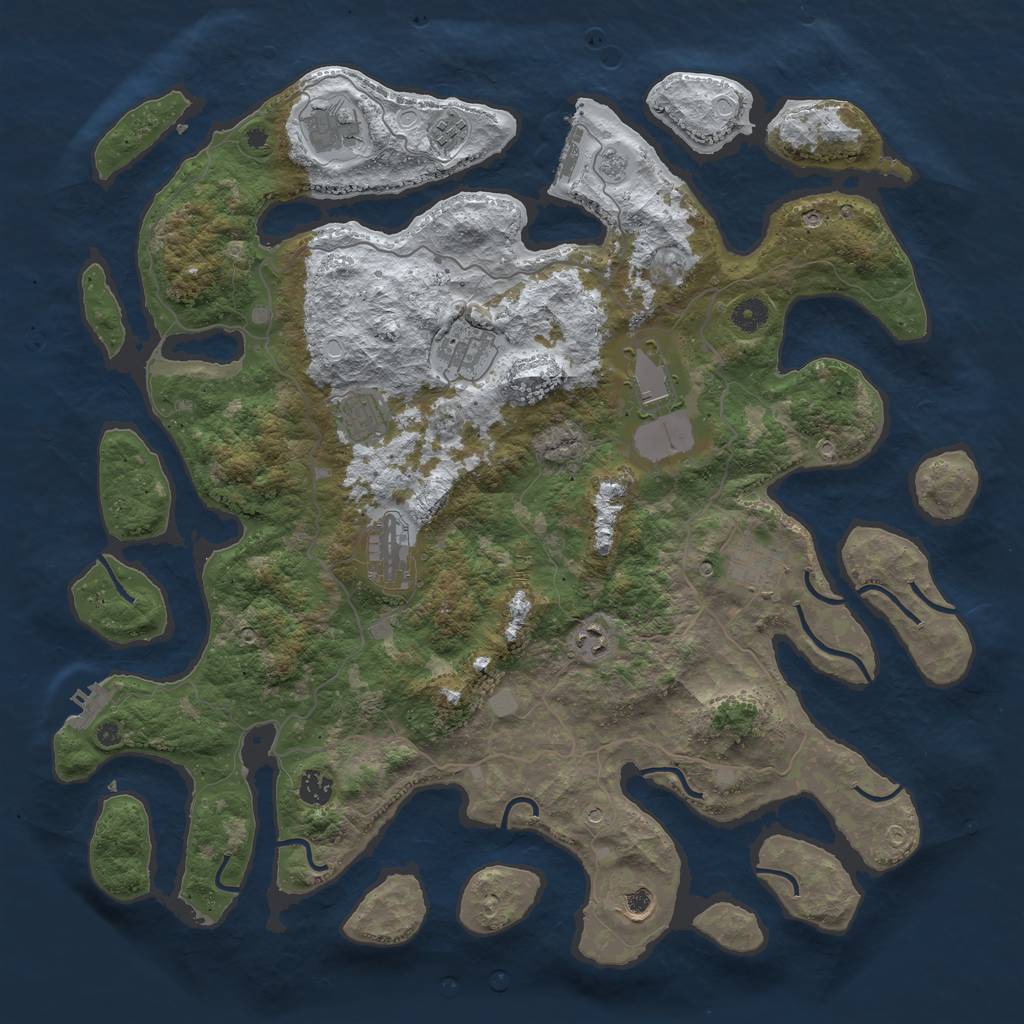 Rust Map: Procedural Map, Size: 4500, Seed: 6437038, 19 Monuments