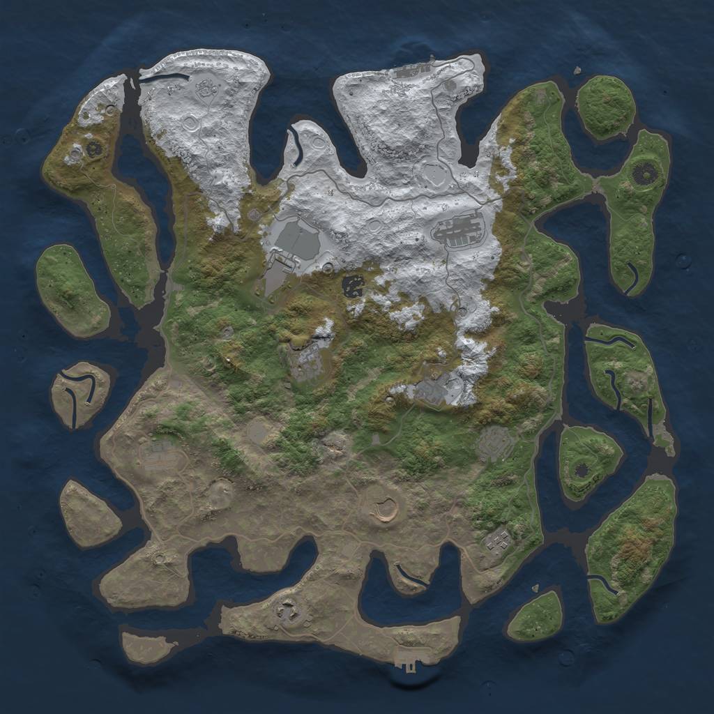 Rust Map: Procedural Map, Size: 4500, Seed: 4934935, 19 Monuments
