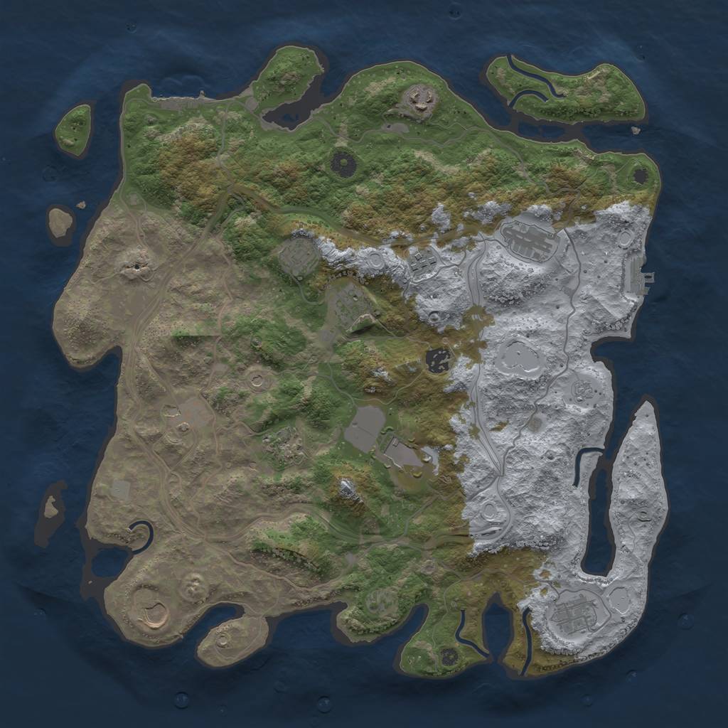 Rust Map: Procedural Map, Size: 4250, Seed: 6442416, 20 Monuments
