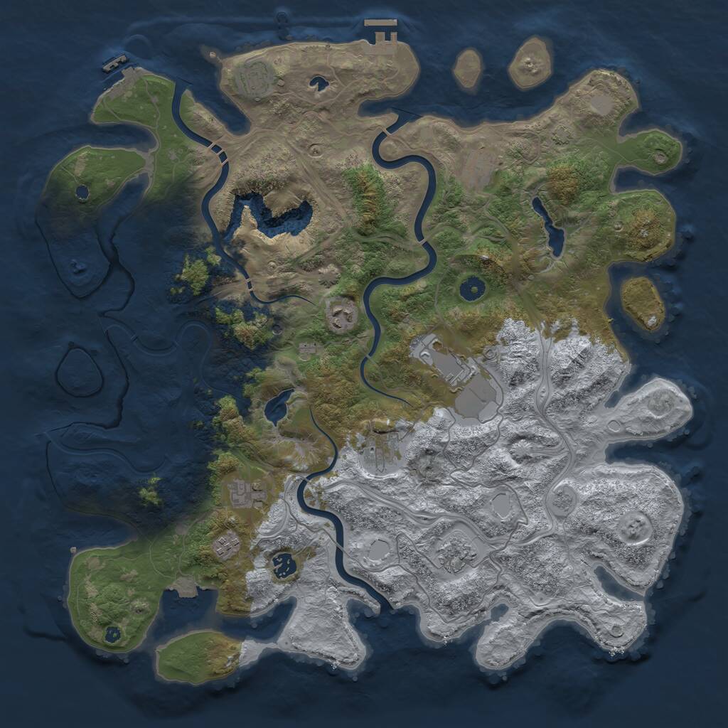 Rust Map: Procedural Map, Size: 4500, Seed: 5873097, 15 Monuments