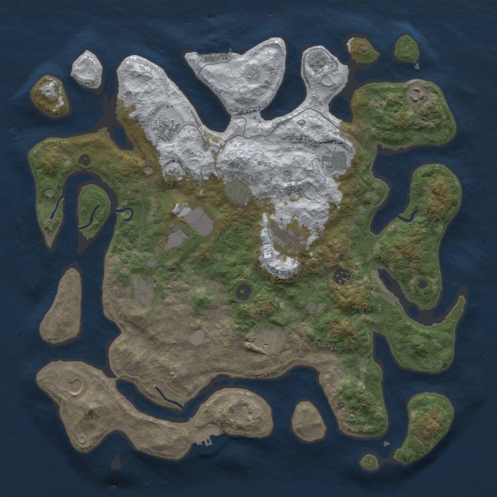 Rust Map: Procedural Map, Size: 4500, Seed: 4663428, 20 Monuments