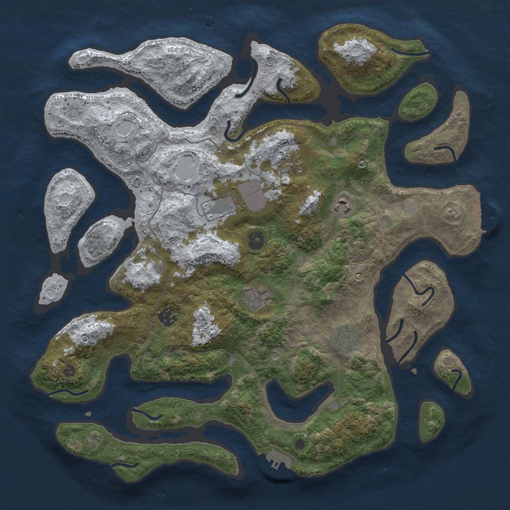 Rust Map: Procedural Map, Size: 4250, Seed: 13277, 16 Monuments