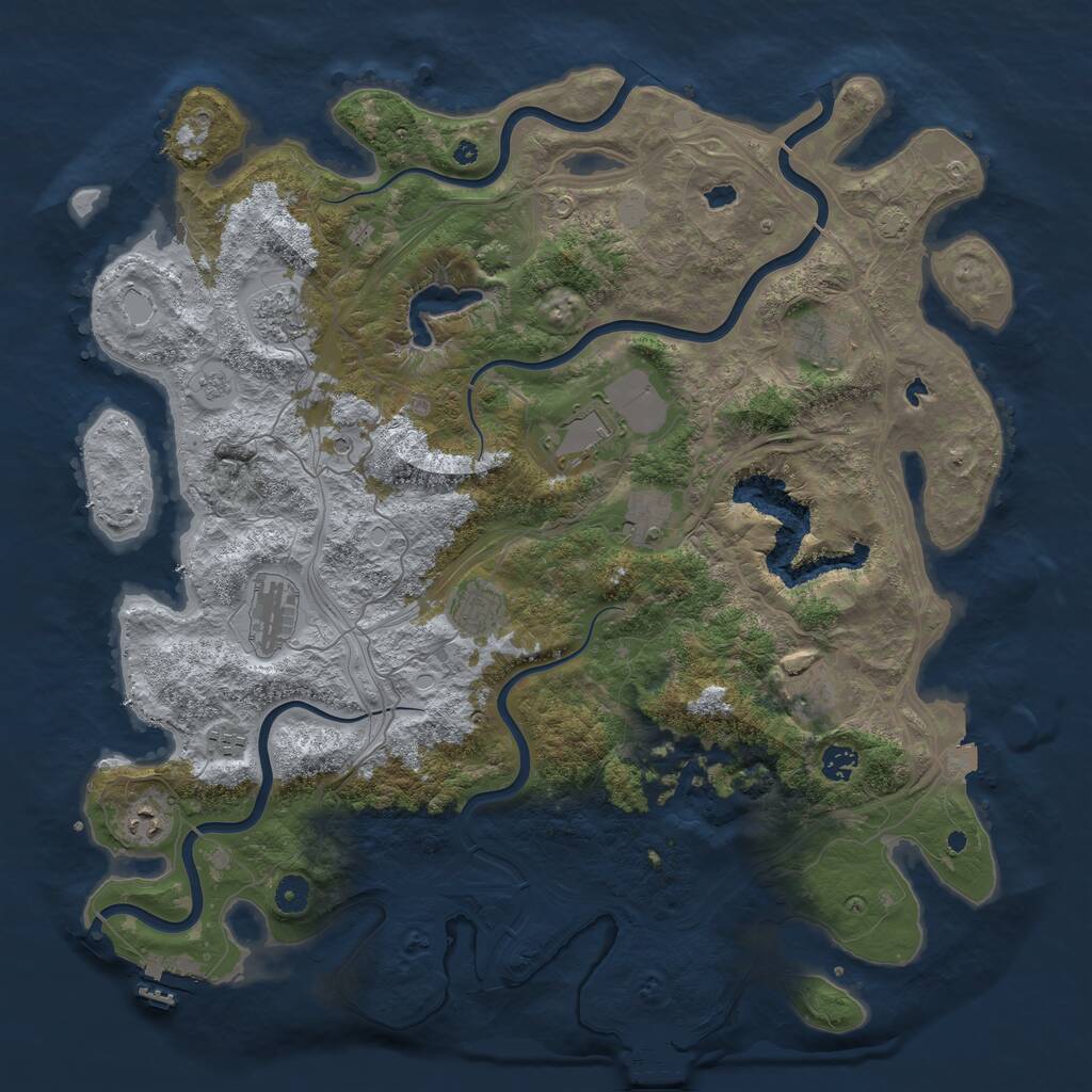 Rust Map: Procedural Map, Size: 4500, Seed: 5568206, 16 Monuments