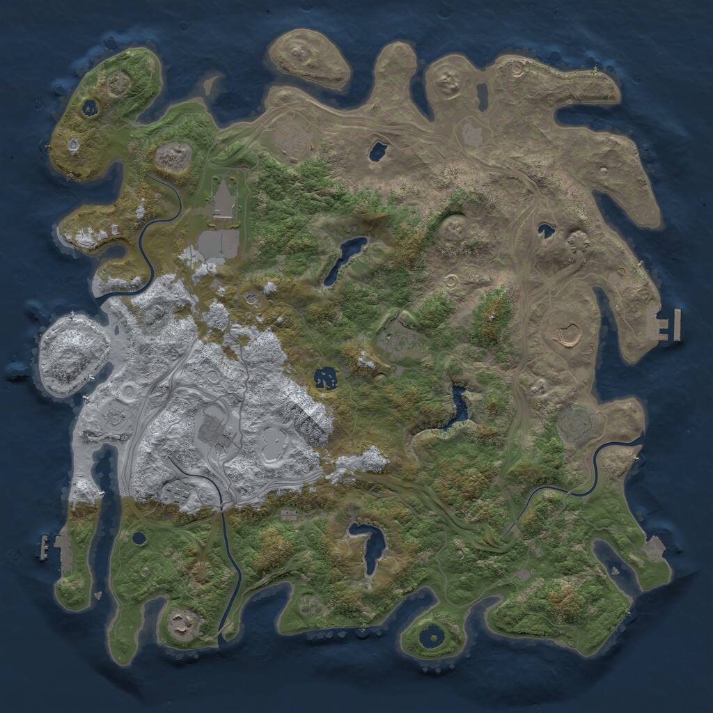 Rust Map: Procedural Map, Size: 4500, Seed: 2203242, 15 Monuments