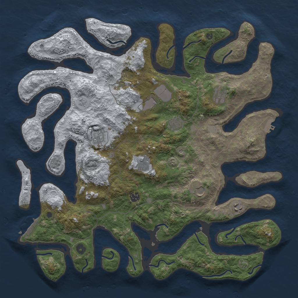 Rust Map: Procedural Map, Size: 4500, Seed: 1426233, 18 Monuments