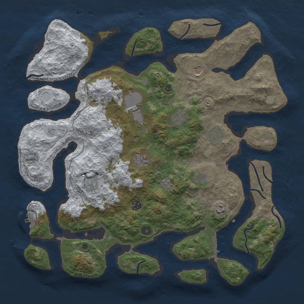 Rust Map: Procedural Map, Size: 4500, Seed: 2442323, 19 Monuments