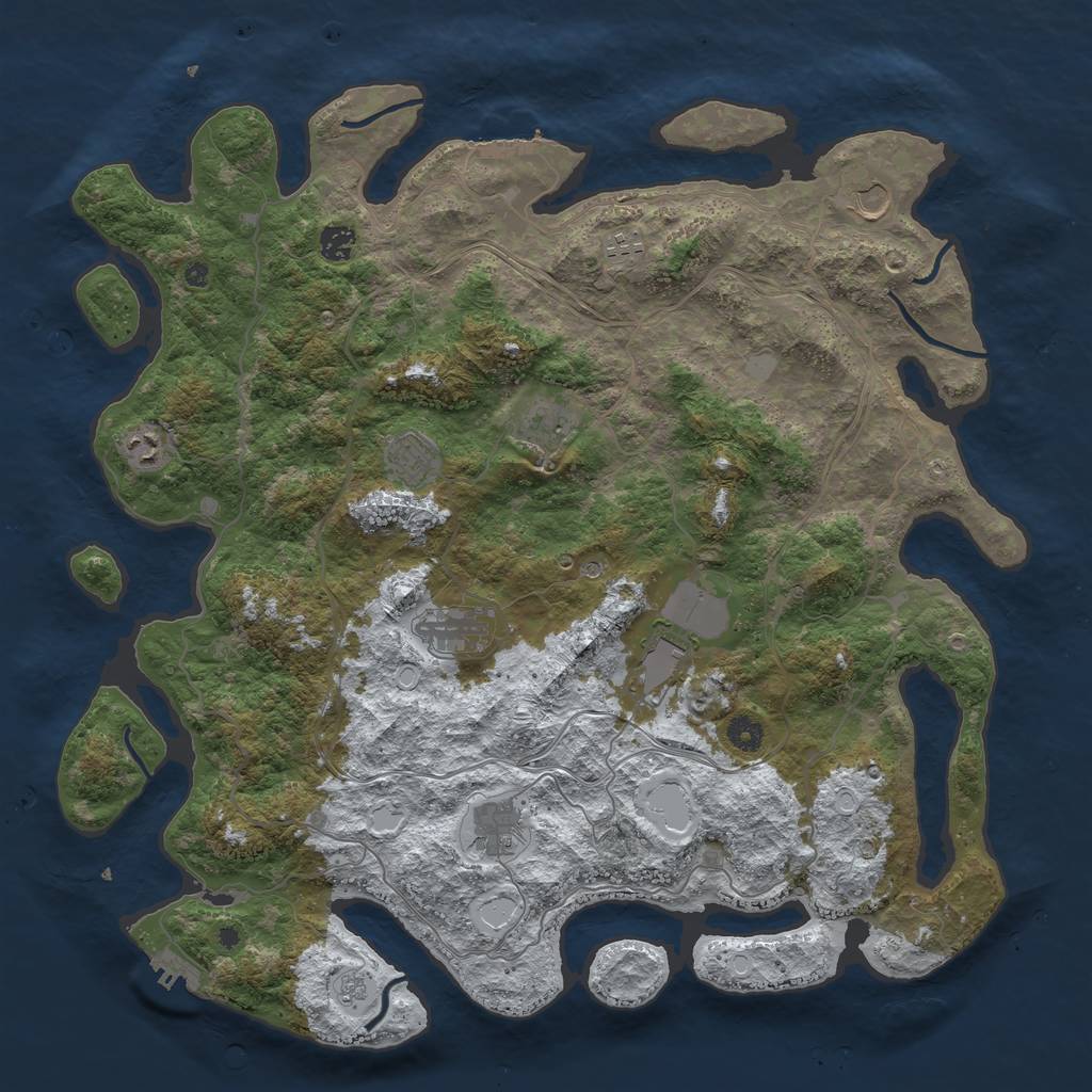 Rust Map: Procedural Map, Size: 4500, Seed: 1023063, 18 Monuments