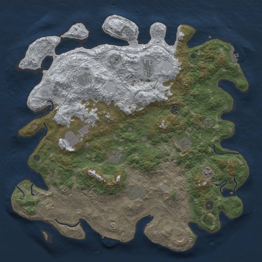 Rust Map: Procedural Map, Size: 4500, Seed: 5528389, 20 Monuments