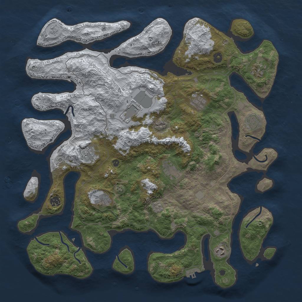 Rust Map: Procedural Map, Size: 4500, Seed: 3477011, 18 Monuments