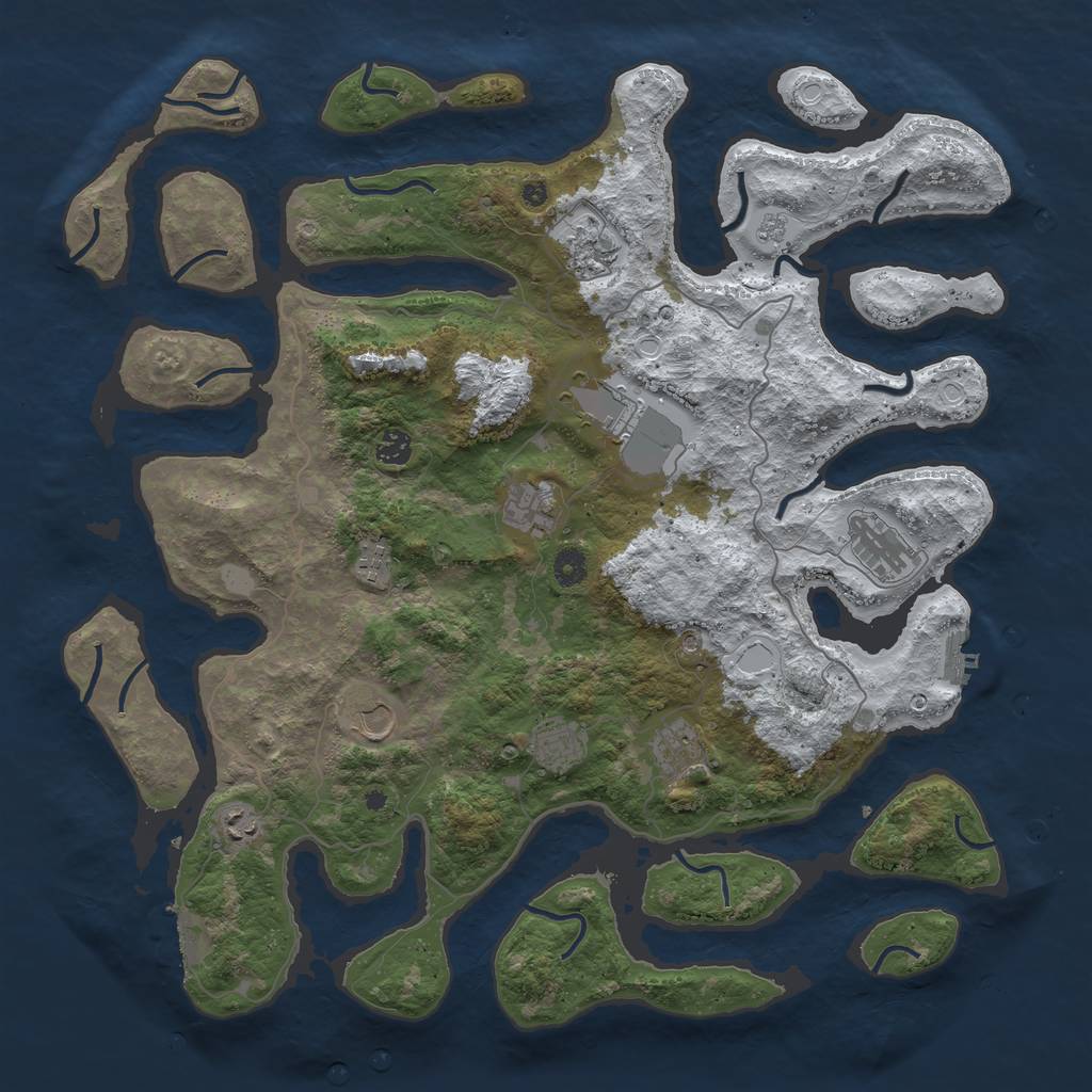 Rust Map: Procedural Map, Size: 4500, Seed: 4480509, 19 Monuments