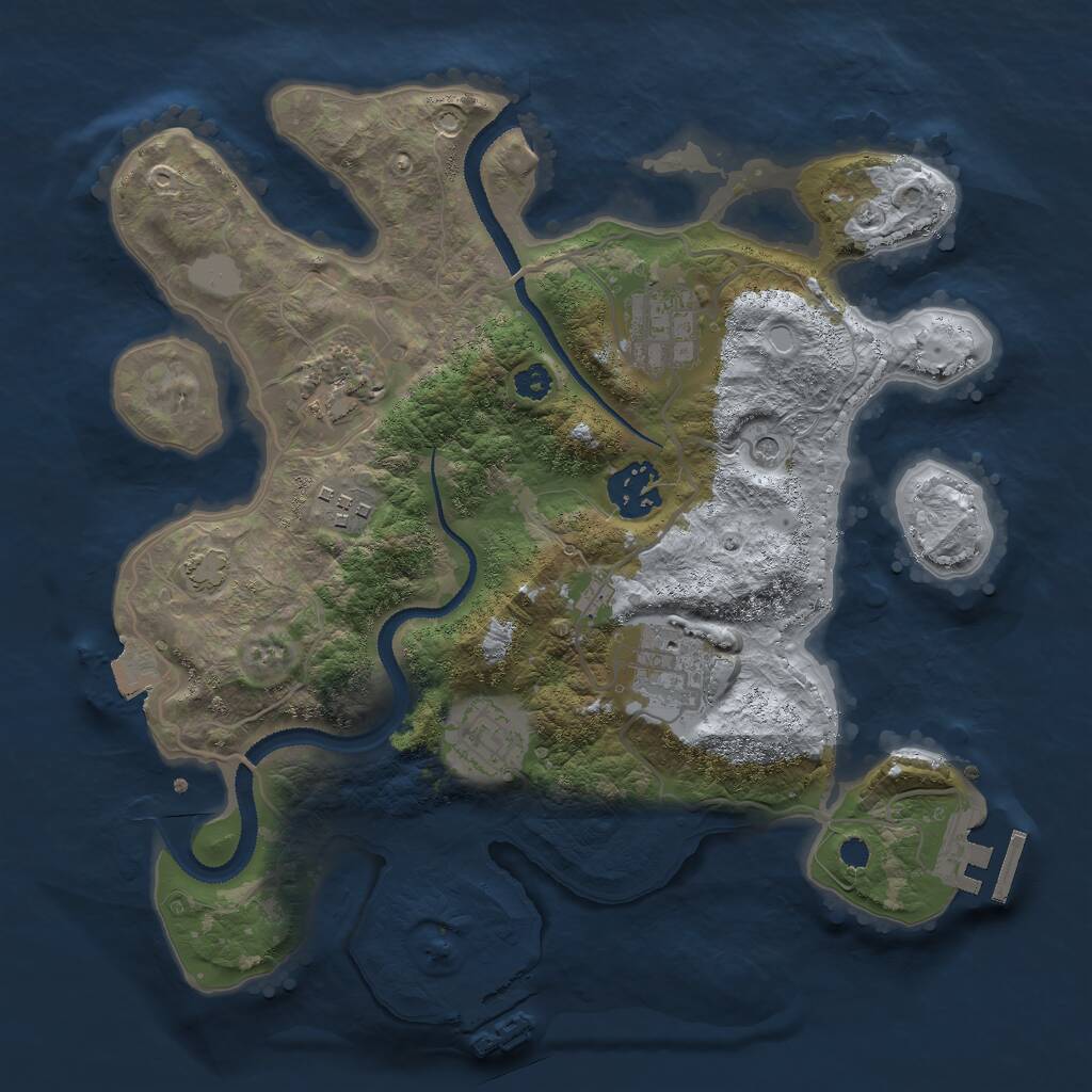 Rust Map: Procedural Map, Size: 3000, Seed: 1998052099, 11 Monuments