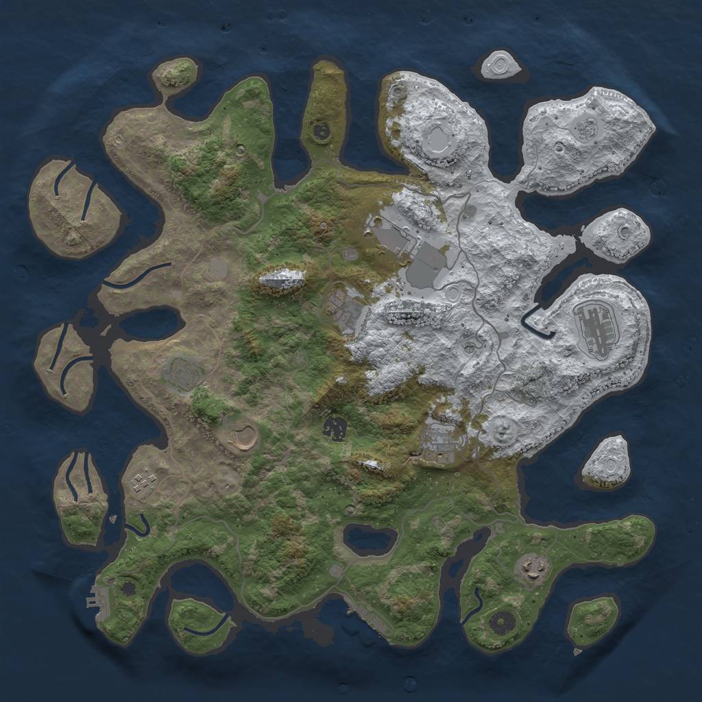 Rust Map: Procedural Map, Size: 4250, Seed: 1324443, 18 Monuments