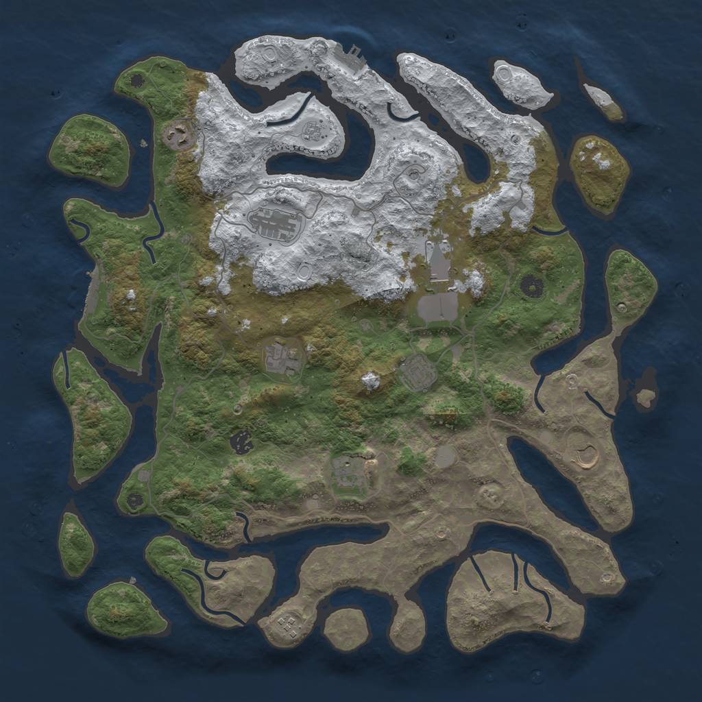 Rust Map: Procedural Map, Size: 4500, Seed: 5076239, 18 Monuments