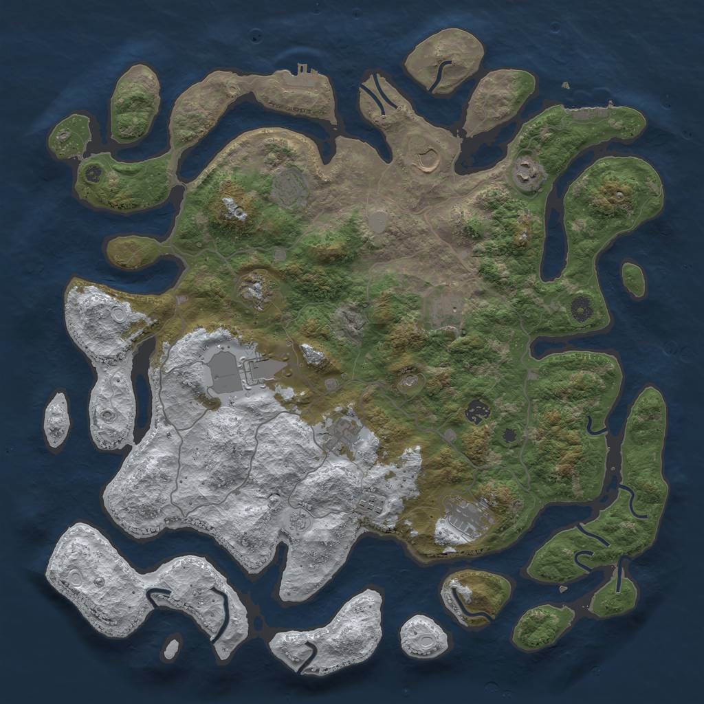 Rust Map: Procedural Map, Size: 4500, Seed: 9101996, 19 Monuments