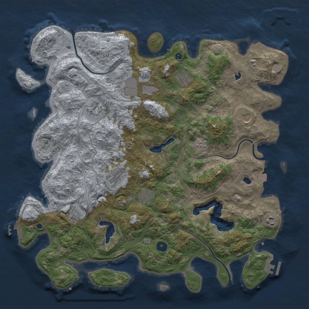 Rust Map: Procedural Map, Size: 4500, Seed: 748944, 15 Monuments