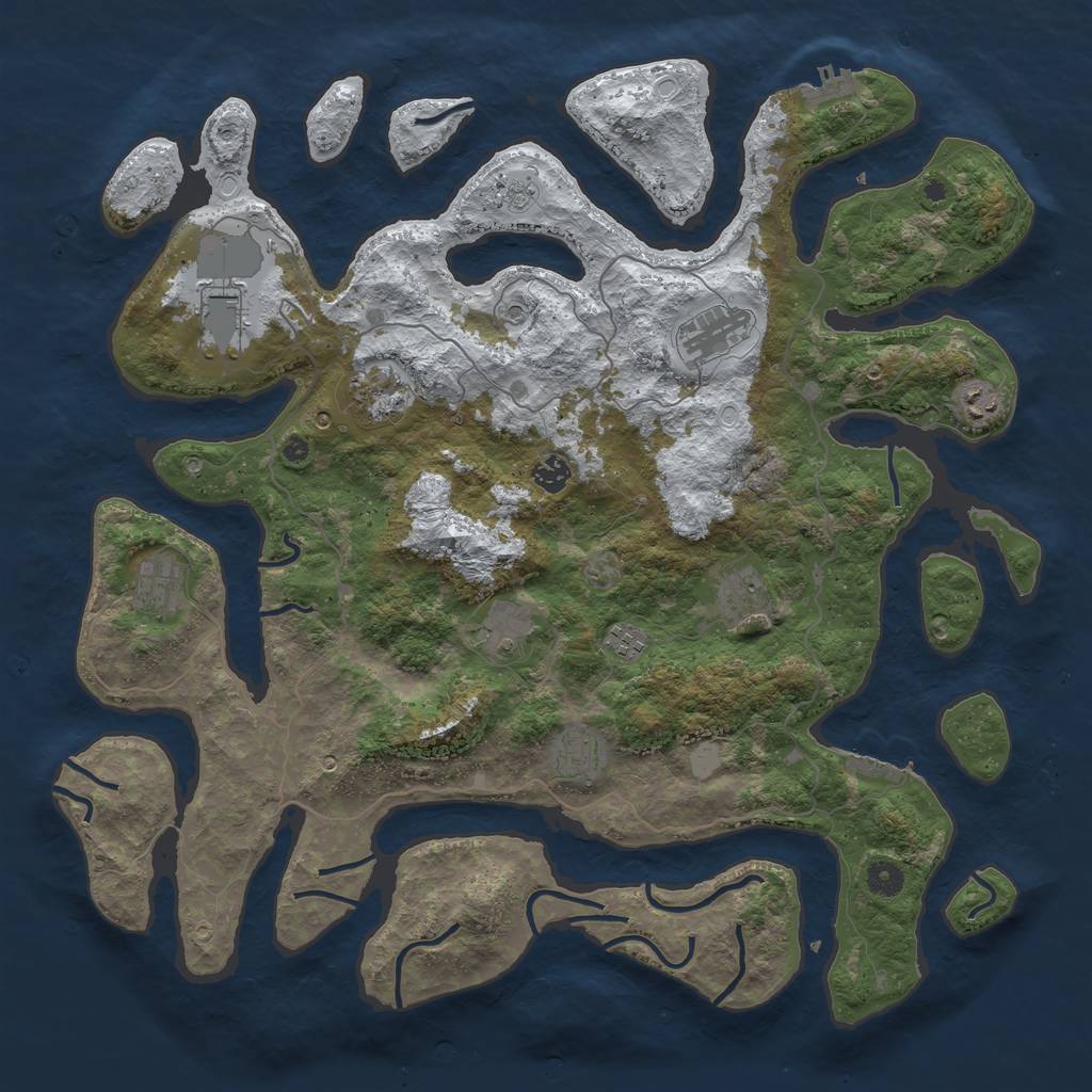 Rust Map: Procedural Map, Size: 4500, Seed: 5756735, 19 Monuments