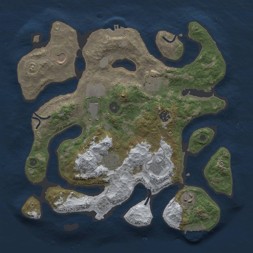 Rust Map: Procedural Map, Size: 3500, Seed: 1097761, 15 Monuments