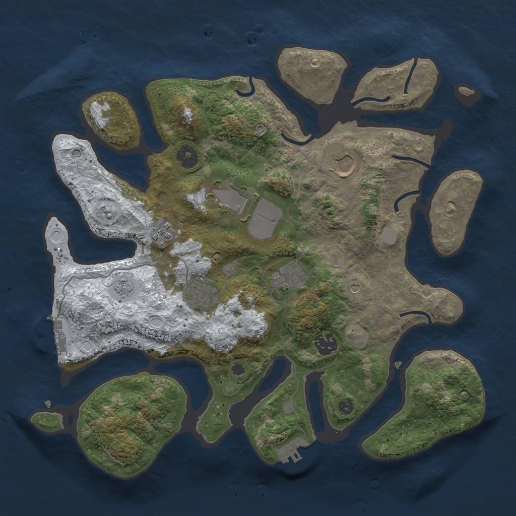 Rust Map: Procedural Map, Size: 3500, Seed: 4734967, 15 Monuments