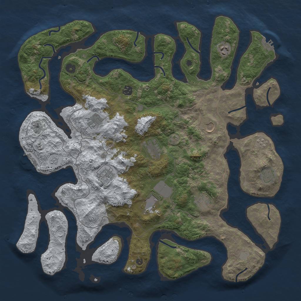 Rust Map: Procedural Map, Size: 4500, Seed: 6109273, 19 Monuments