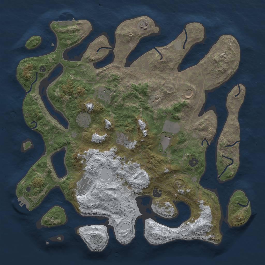 Rust Map: Procedural Map, Size: 4250, Seed: 2865740, 18 Monuments