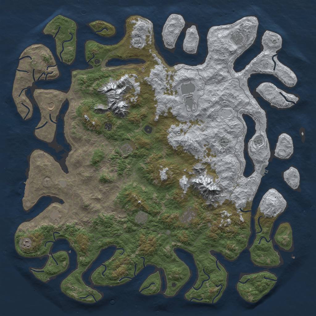 Rust Map: Procedural Map, Size: 6000, Seed: 6454654, 20 Monuments