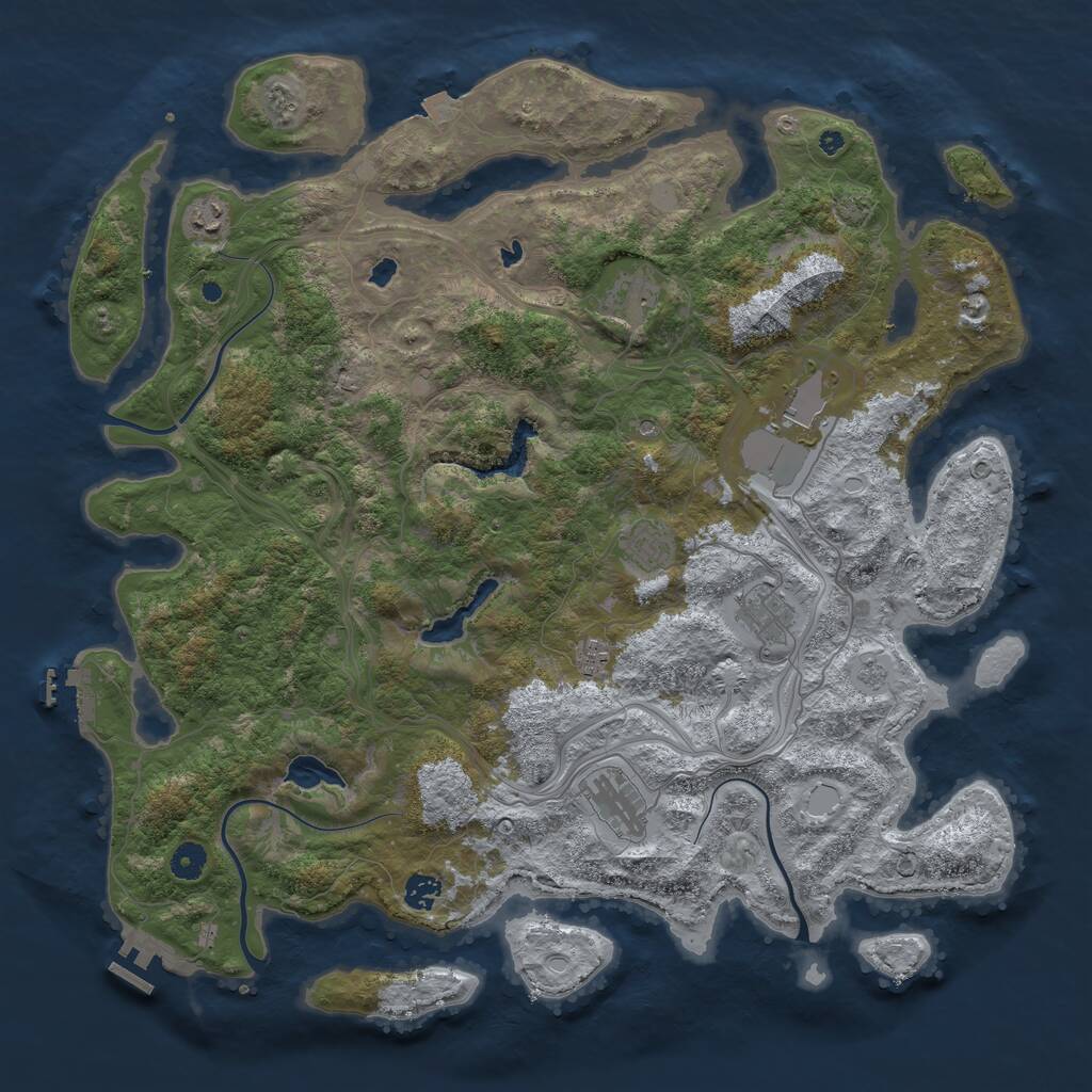 Rust Map: Procedural Map, Size: 4500, Seed: 5798537, 14 Monuments