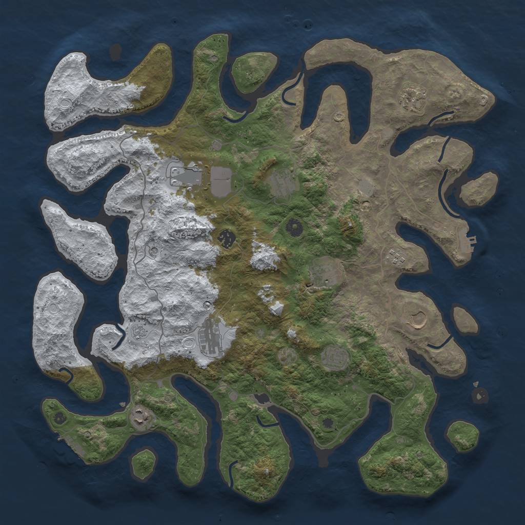 Rust Map: Procedural Map, Size: 4500, Seed: 3675592, 19 Monuments