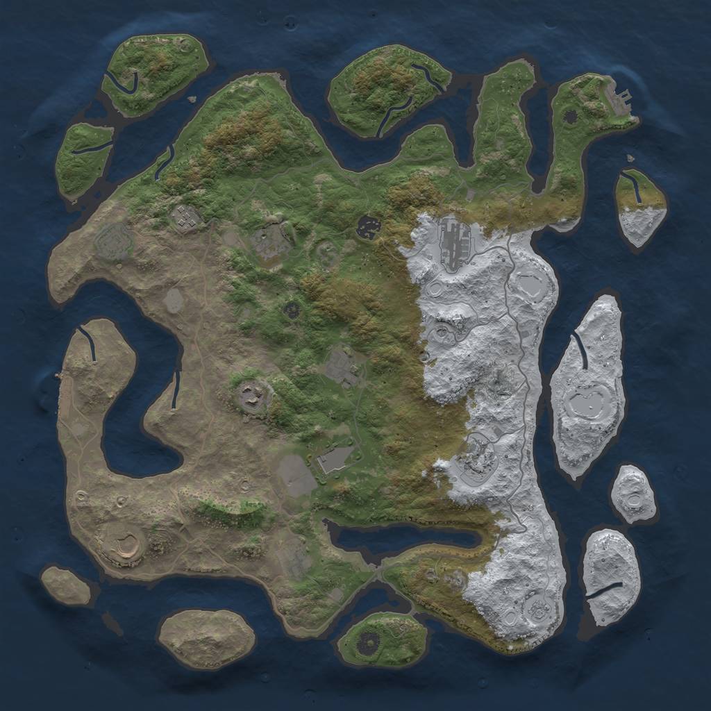 Rust Map: Procedural Map, Size: 4500, Seed: 2355452, 20 Monuments