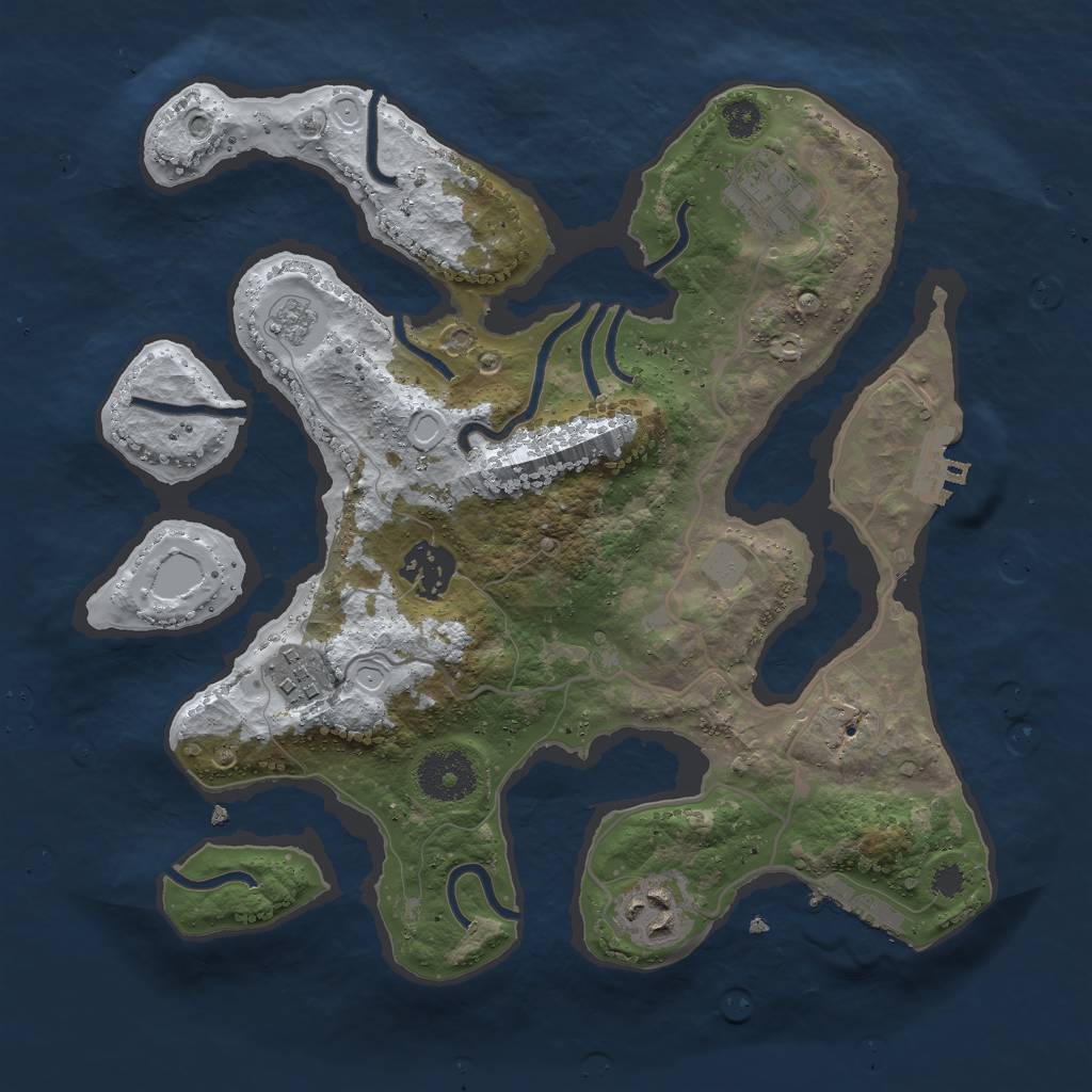 Rust Map: Procedural Map, Size: 3000, Seed: 91906049, 12 Monuments
